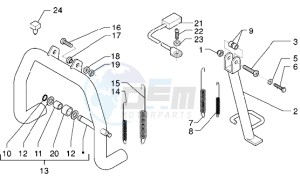 X9 250 drawing Central stand - side stand