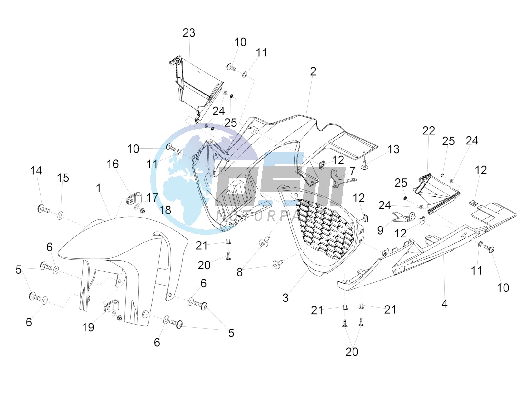 Front mudguard-Pillar