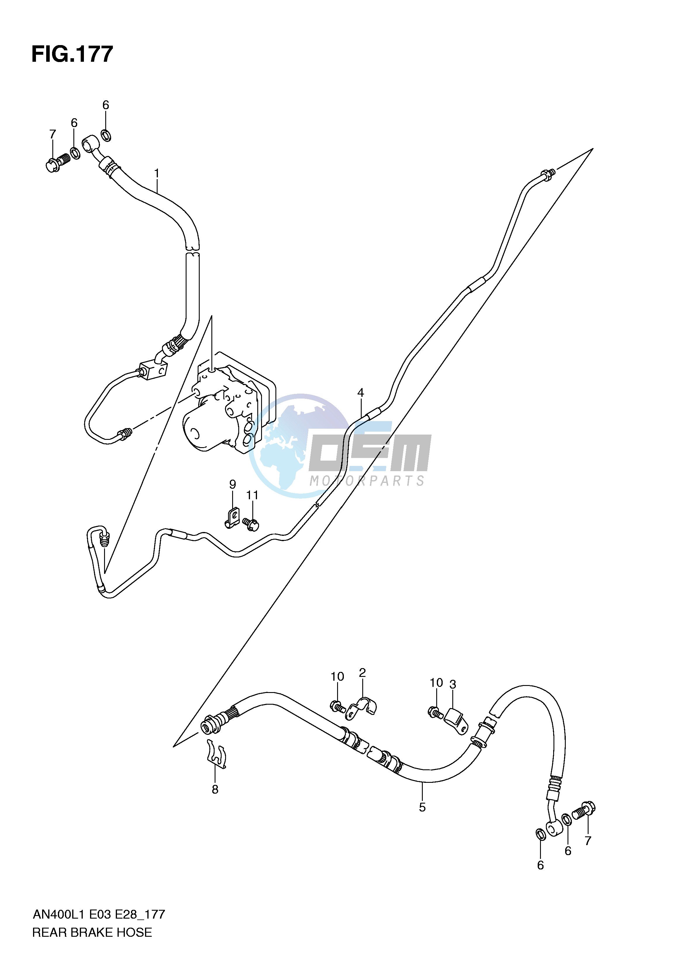 REAR BRAKE HOSE (AN400ZAL1 E28)