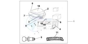 PES150 125 drawing TOP BOX 35 L WINTER LAKE BLUE METALLIC