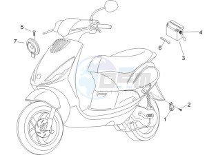 Zip 50 4T drawing Remote control switches - Battery - Horn