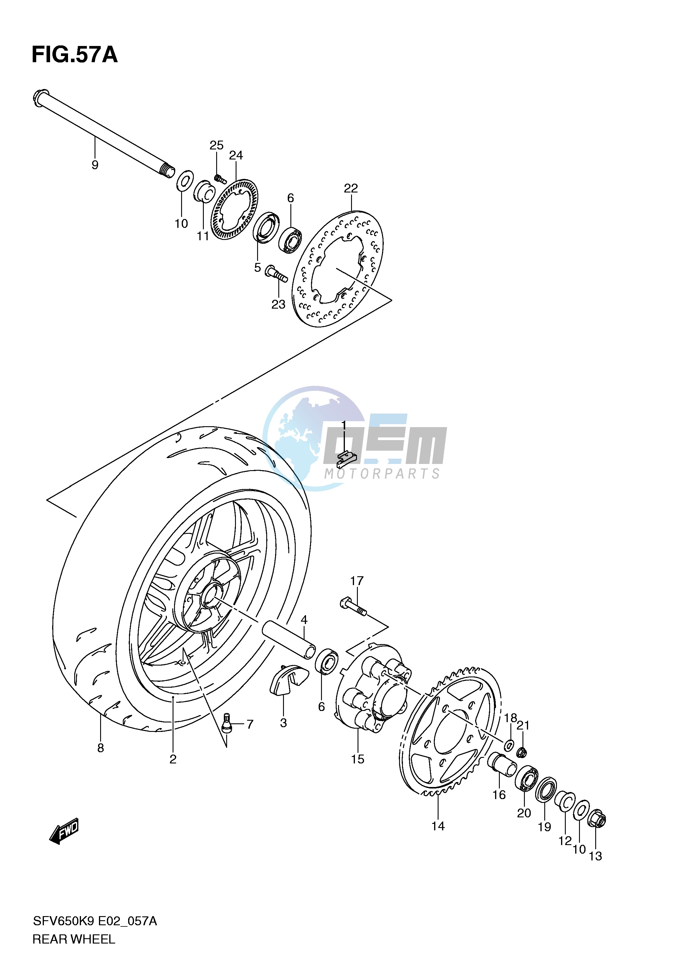 REAR WHEEL (SFV650AK9 UAK9 AL0 UAL0)