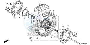 VFR1200XDE CrossTourer - VFR1200X Dual Clutch 2ED - (2ED) drawing FRONT WHEEL