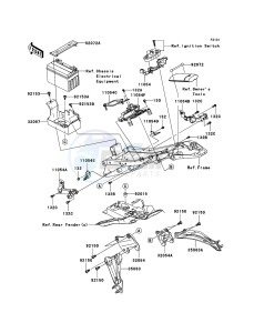 NINJA_ZX-6R ZX600P8F FR GB XX (EU ME A(FRICA) drawing Frame Fittings(Rear)