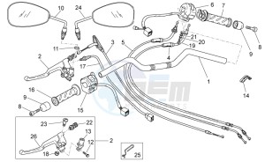 V7 II Stone ABS 750 drawing Handlebar - Controls