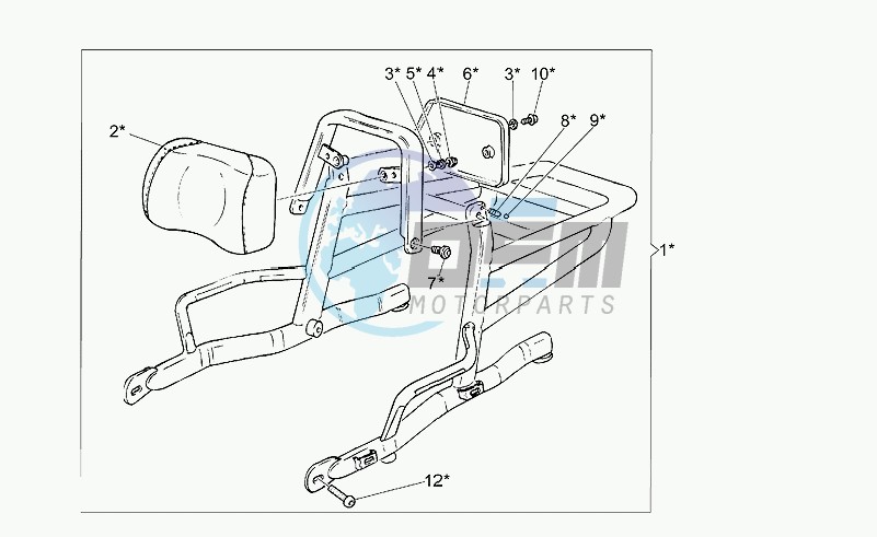 Optional tilting luggage rack