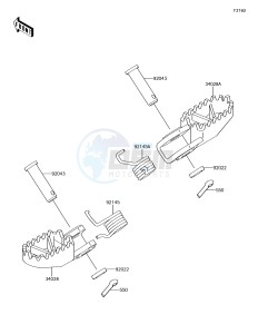 KX65 KX65AJF EU drawing Footrests