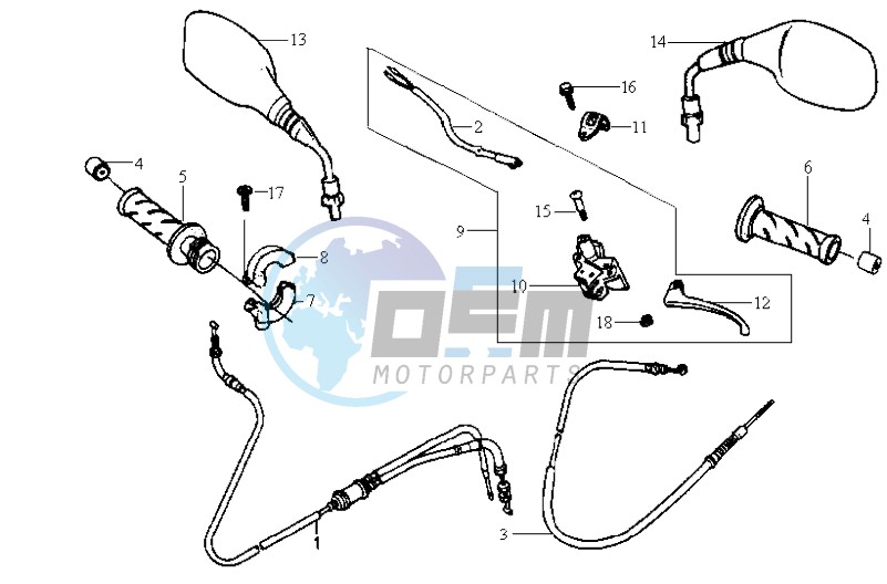 HANDLEBAR / CABLES / BRAKE LEVER