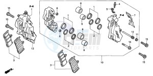 VTR1000F FIRE STORM drawing FRONT BRAKE CALIPER