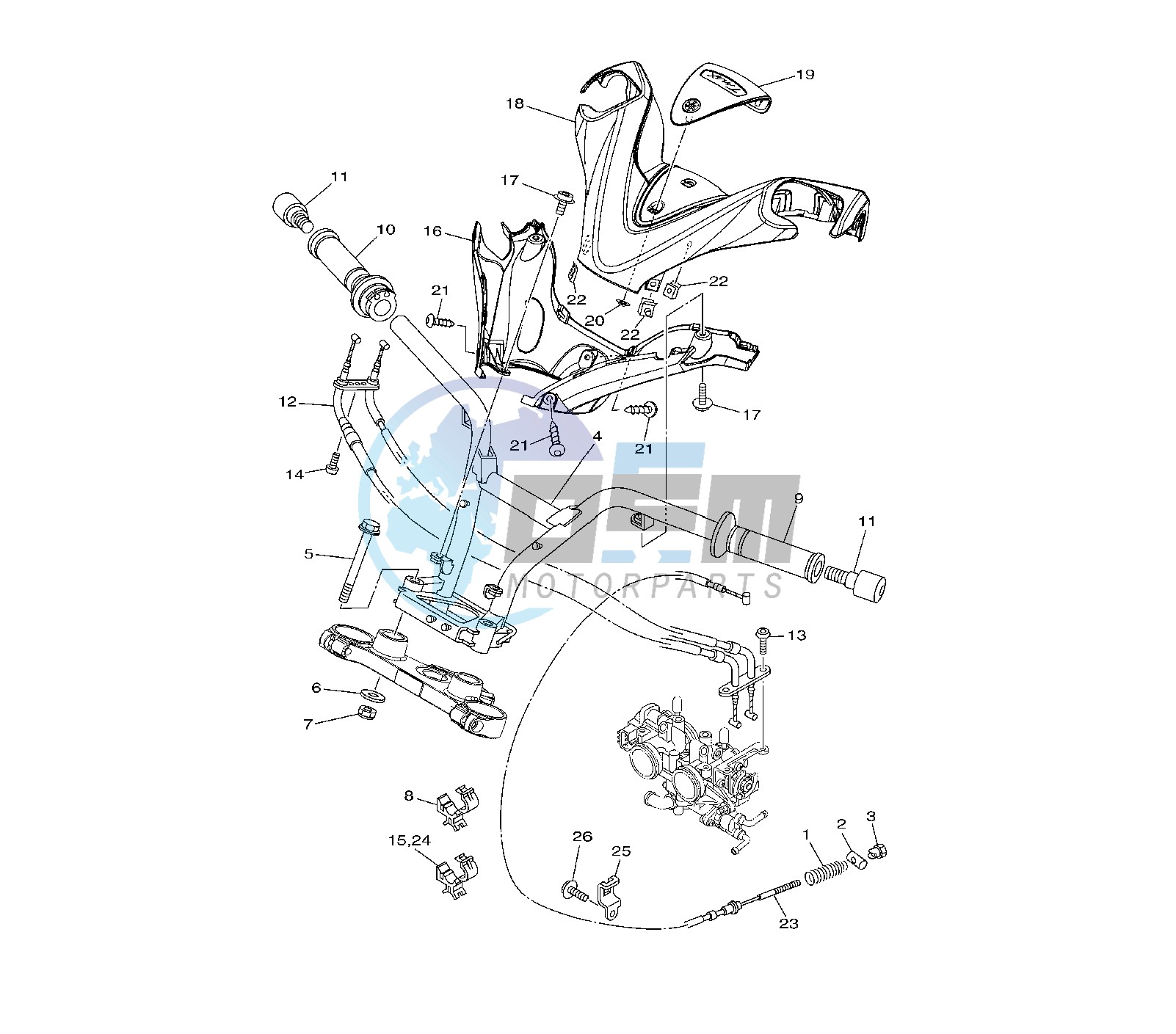 STEERING HANDLE AND CABLE