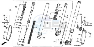 CRF250X9 Europe Direct - (ED / CMF) drawing FRONT FORK