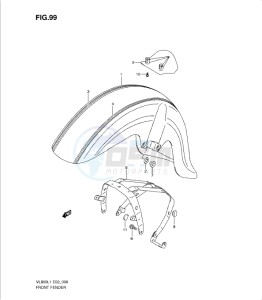 VL800 drawing FRONT FENDER (VL800CUEL1 E19)