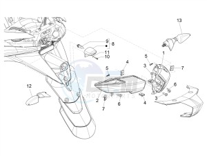 MP3 300 HPE (EMEA, APAC) drawing Rear headlamps - Turn signal lamps