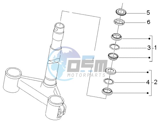 Steering bearing ball tracks