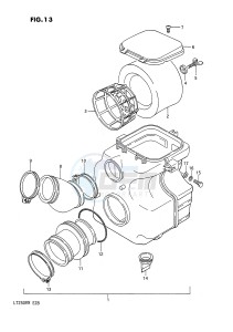 LT250R (E28) drawing AIR CLEANER (MODEL F G H J K L)