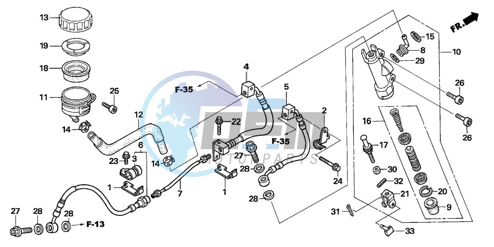 RR. BRAKE MASTER CYLINDER (CB1300A/SA)