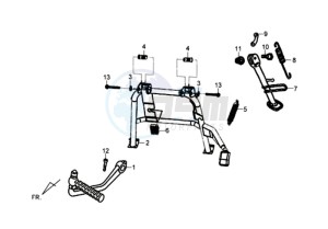 JET 4 50cc drawing CENTRAL STAND - SIDE STAND - KICKSTARTER PEDAL