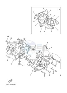 YZ125 (1SRT) drawing CRANKCASE