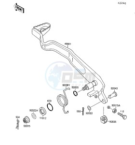 KSF 250 A [MOJAVE 250] (A8-A9) [MOJAVE 250] drawing BRAKE PEDAL