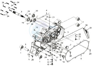 TRACKRUNNER 200 drawing CRANKCASE COVER LEFT