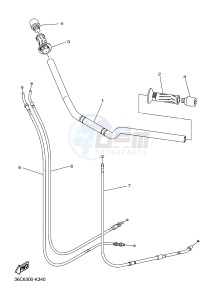 XJ6SA 600 DIVERSION (S-TYPE, ABS) (36DB 36DD) drawing STEERING HANDLE & CABLE