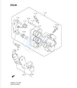 SV650/S drawing FRONT CALIPER (SV650SL1 E24)