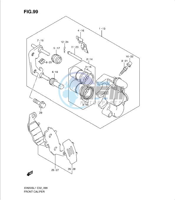 FRONT CALIPER (SV650SL1 E24)