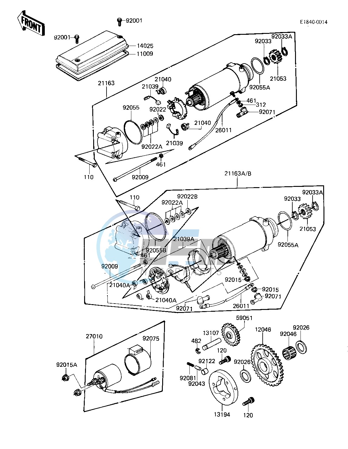 STARTER MOTOR_STARTER CLUTCH -- 81 -82 KZ750-E2_E3- -