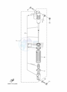 YZ85LW (B0G1) drawing REAR ARM & SUSPENSION