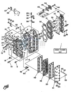 90A drawing CYLINDER--CRANKCASE