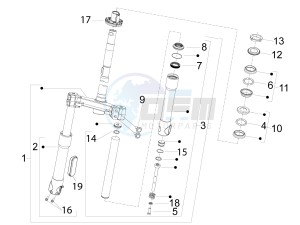 fly 50 4t 2v drawing Fork/steering tube - Steering bearing unit