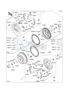 KAF 620 J [MULE 3010 TRANS4X4] (J6J-J8F) J8F drawing FRONT HUBS_BRAKES-- J7F_J8F- -