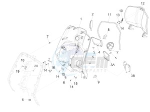 SPRINT 50 4T 4V NOABS E2 (NAFTA) drawing Front glove-box - Knee-guard panel