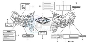 CB1300SA9 Australia - (U / ABS BCT MME TWO TY2) drawing CAUTION LABEL (CB1300S/CB 1300SA)