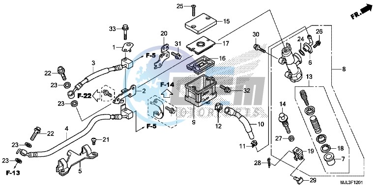 REAR BRAKE MASTER CYLINDER (NC700XD/ 750XA/ 750XD)