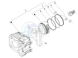 LX 125 4T E3 UK drawing Cylinder - piston - wrist pin unit