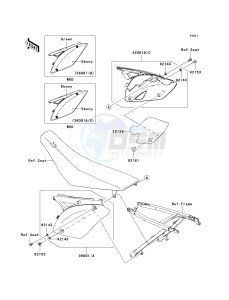 KX 250 W [KX250F MONSTER ENERGY] (W9FA) W9FA drawing SIDE COVERS