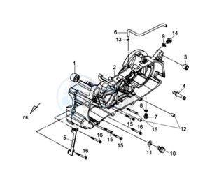 HD2 200EFI drawing CRANKCASE LEFT