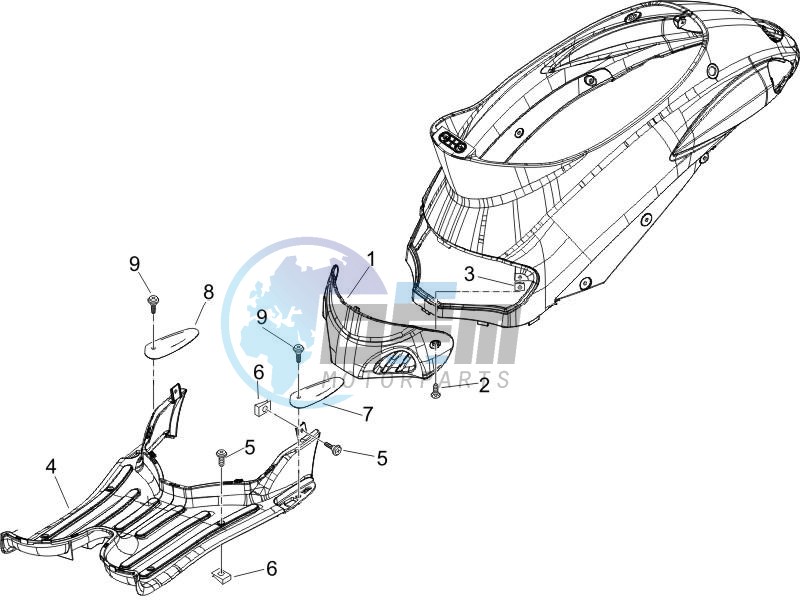 Central cover - Footrests