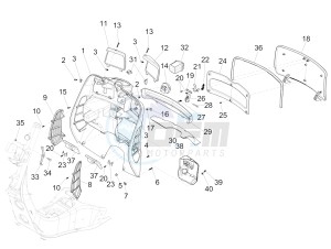 GTS 300 ie ABS Super (APAC) drawing Front glove-box - Knee-guard panel