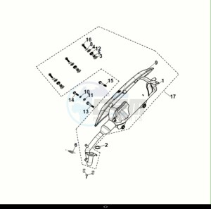 SYMPHONY CARGO 50 (AY05W9-EU) (E5) (M1) drawing EXHAUST MUFFLER