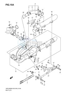 VZR1800 (E3-E28) INTRUDER drawing MUFFLER (MODEL K8 K9)