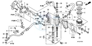 CBR1000RA9 France - (F / ABS CMF) drawing REAR BRAKE MASTER CYLINDER (CBR1000RA)