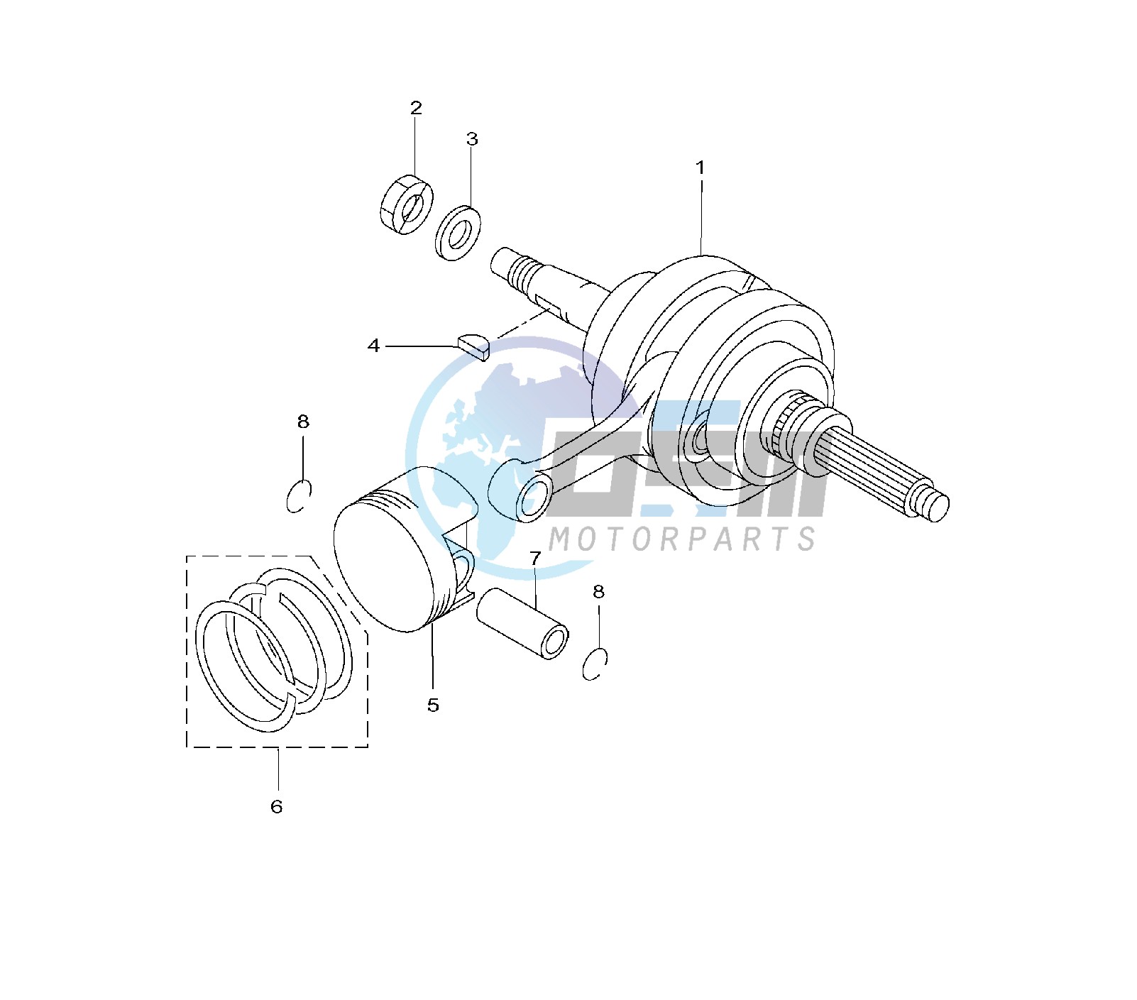 CRANKSHAFT AND PISTON