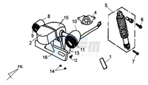 ALLO 50 drawing TAIL LIGHT - REAR SUSPENSION