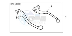 GL1500C drawing CHROME LEVER KIT