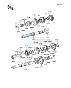 KZ 1100 A [SHAFT] (A1-A3) [SHAFT] drawing TRANSMISSION