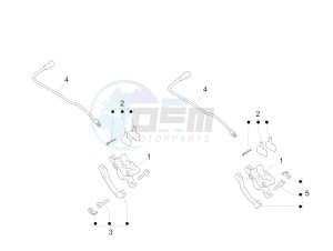 Wi-Bike Uni Mech Comfort 0 drawing Brakes pipes - Calipers