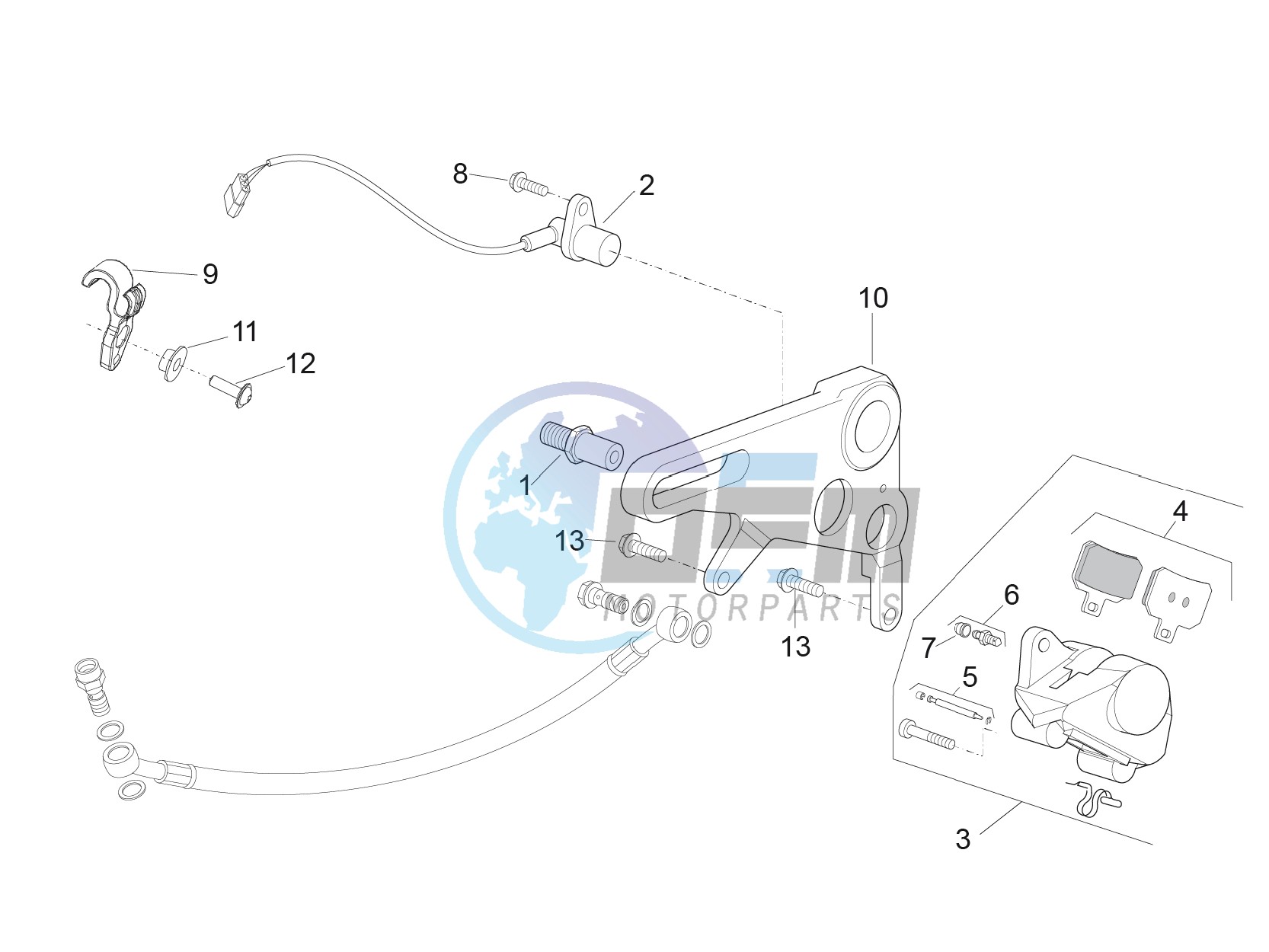 Rear brake caliper