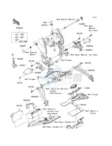 ZX 1000 E [NINJA ZX-10R] (E8F-E9FA) 0E9F drawing FRAME FITTINGS